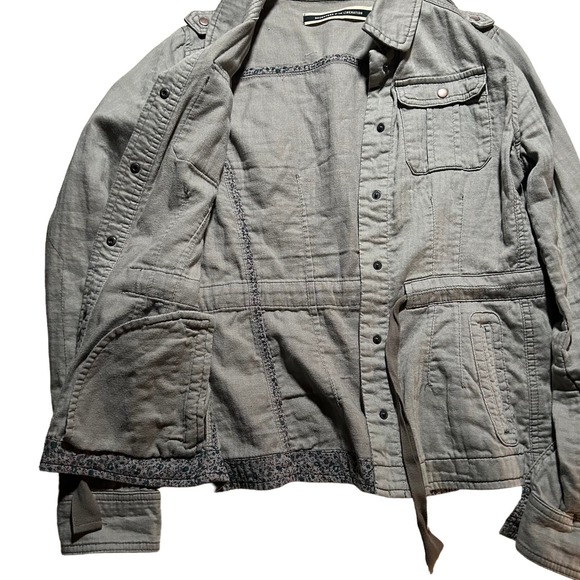 DAUGHTERS OF THE LIBERATION Lightweight Khaki Tie Waist Utility Jacket Women 2 - Picture 3 of 7